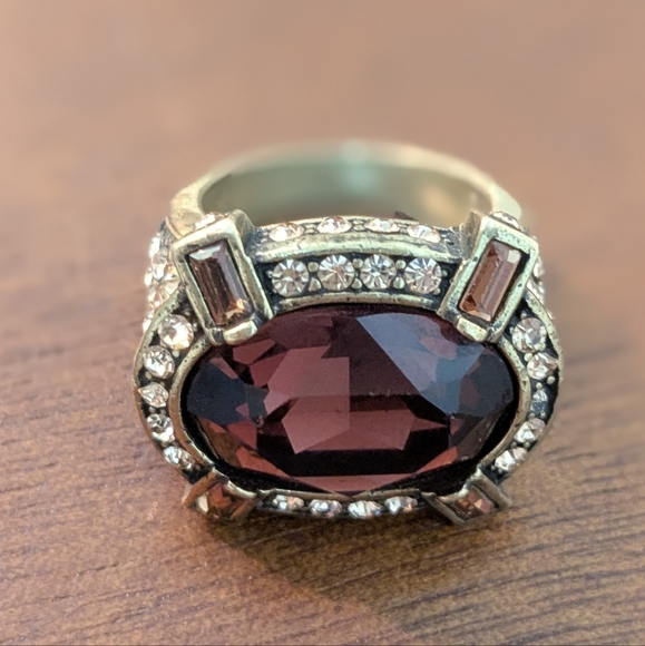 HEIDI DAUS Elegant Deep Purple Art Deco Women's Ring - Picture 1 of 16